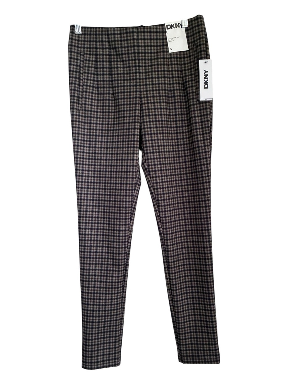 NWT DKNY Houndstooth Dark Academia Preppy Fall Dress Pants Black & Brown Sz S